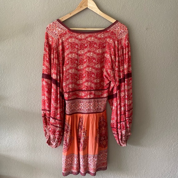 FREE PEOPLE LUNA RED SCARF DRESS/TUNIC - Picture 6 of 9